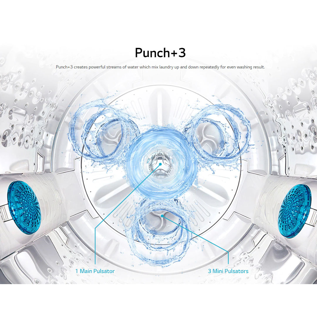 LG 13KG Top Load Smart Inverter Washing Machine T2313VSPM | TurboDrum | Punch+3 | Smart Diagnosis™ | Washing Machine with 1 Year Warranty