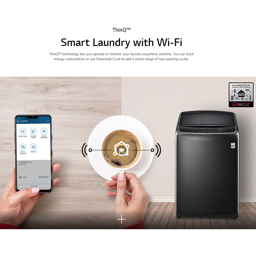 LG 13KG Top Load with Direct Drive Inverter Washing Machine TH2113DSAK | TurboWash3D™ | 6 Motion DD | Auto Tub Clean | Washing Machine with 1 Year Warranty