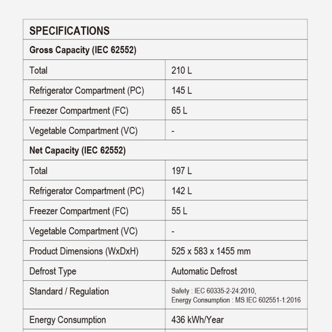 Panasonic 210L 2 Doors Top Mount Inverter Refrigerator with AI ECONAVI NR-BB211PK | Eat Healthier with Fresh,Clean Storage | Clean Air for Your Food | Stylish Linear Appearance | Refrigerator With 1 Year Warranty