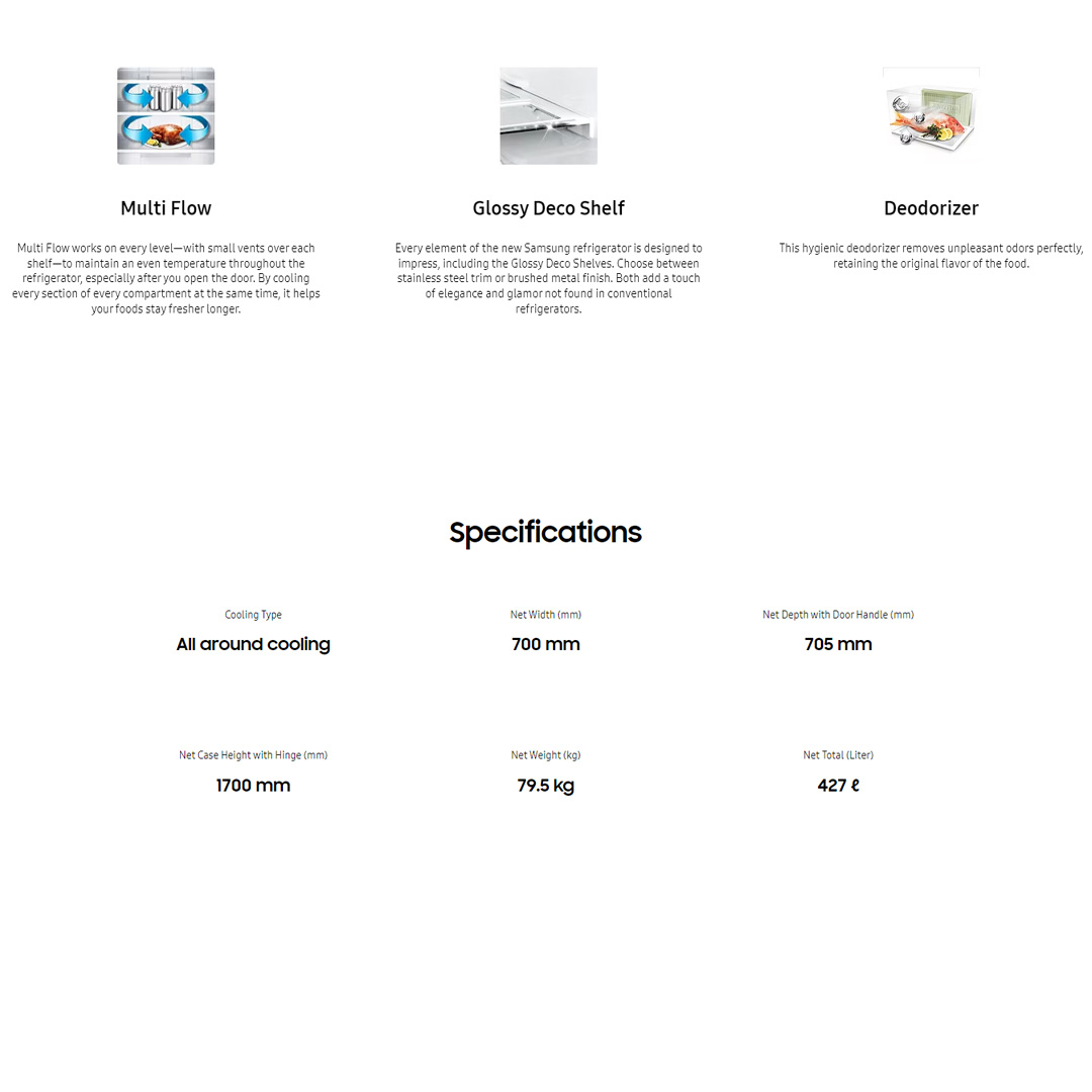 SAMSUNG 500L 2 Doors Bottom Mount Digital Inverter Refrigerator Black (O) RL4003SBABS/ME | All-Around Cooling | Less Energy Consumption | Less Noise | No Frost | Refrigerator with 1 Year Warranty