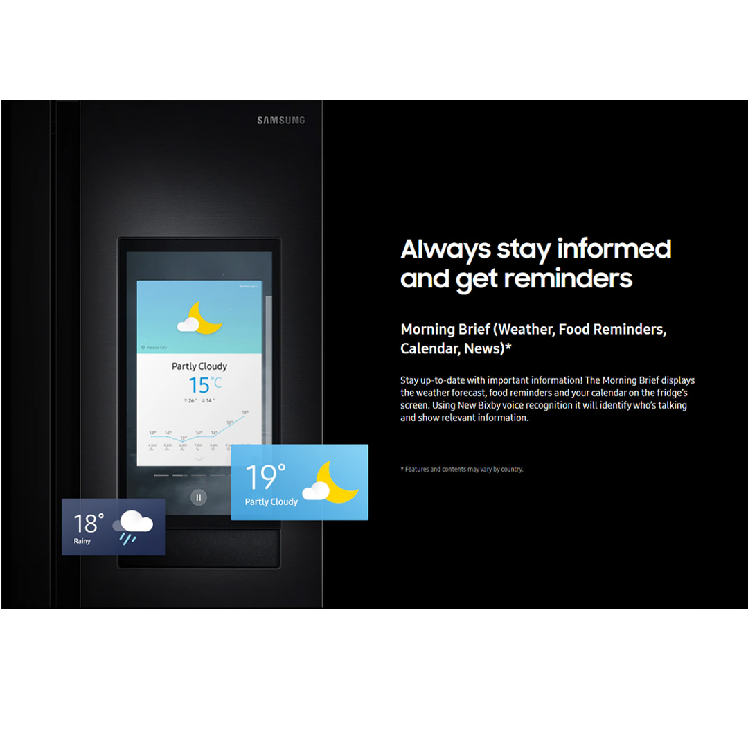 SAMSUNG 661L Side by Side Digital Inverter Refrigerator with Family Hub RS62T5F01B4/ME | View Inside | Smart View | TuneIn/Spotify | Internet | Refrigerator with 1 Year Warranty