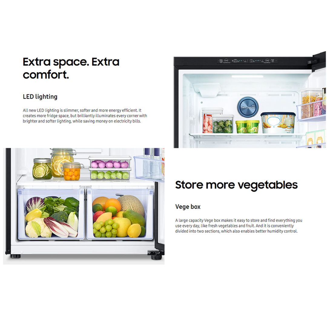 SAMSUNG 580L 2 Doors Top Mount Digital Inverter Refrigerator with Twin Cooling Plus RT18M6211SG/M | FlexZone™ | Optional IceMaker | Reversible Door | Twin Cooling Plus™ | Refrigerator with 1 Year Warranty