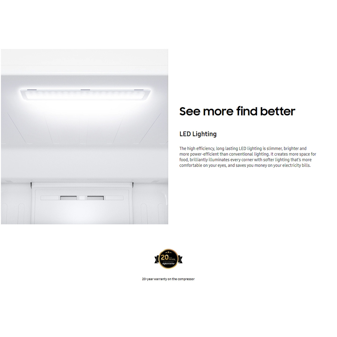SAMSUNG 220L 2 Doors Top Mount Digital Inverter Refrigerator RT19M300BGS/ME | All-Around Cooling | Less Energy Consumption | Less Noise | No Frost | Refrigerator with 1 Year Warranty