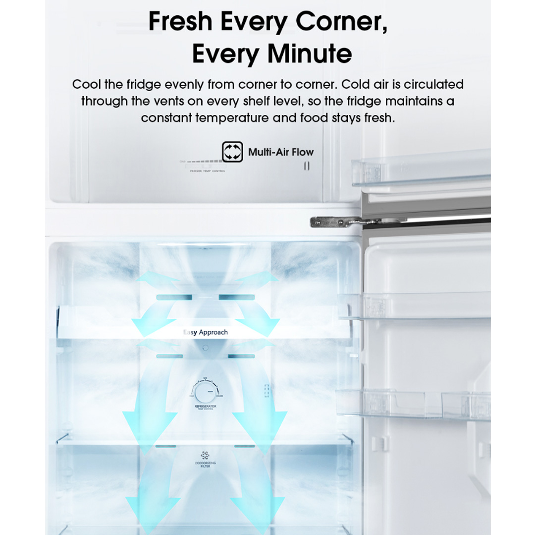 HISENSE 500L 2 Doors Top Mount Durable Inverter Refrigerator RT549N4AW-MBU | Multi Air Flow | Deodorizing Filter | Moisture Fresh Crisper | Durable Inverter | LED Lighting | Removable Twist Ice Maker | Refrigerator with 3 Year Warranty
