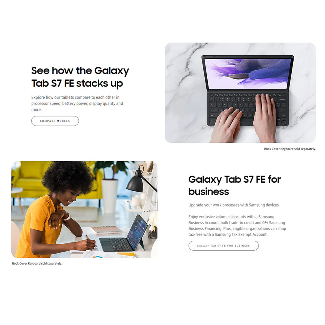 SAMSUNG Galaxy Tab S7 FE | 4GB+64GB / 6GB+128GB | 12.4" TFT Display | Android 11 | 10090 mAh Battery | Tablet with 1 Year Warranty