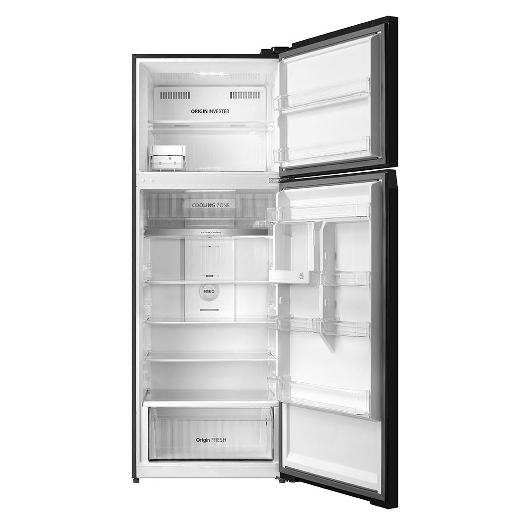 TOSHIBA 530L 2 Door Top Mount AirFALL Cooling Origin Inverter Refrigerator GR-RT624WE-PGY(22) | Electric Control | Pure Bio | Humidity Control | Cooling Zone | Cool Air Wrap | Quick Freezing Mode | Refrigerator with 1 Year General & 12 Year Motor Warranty