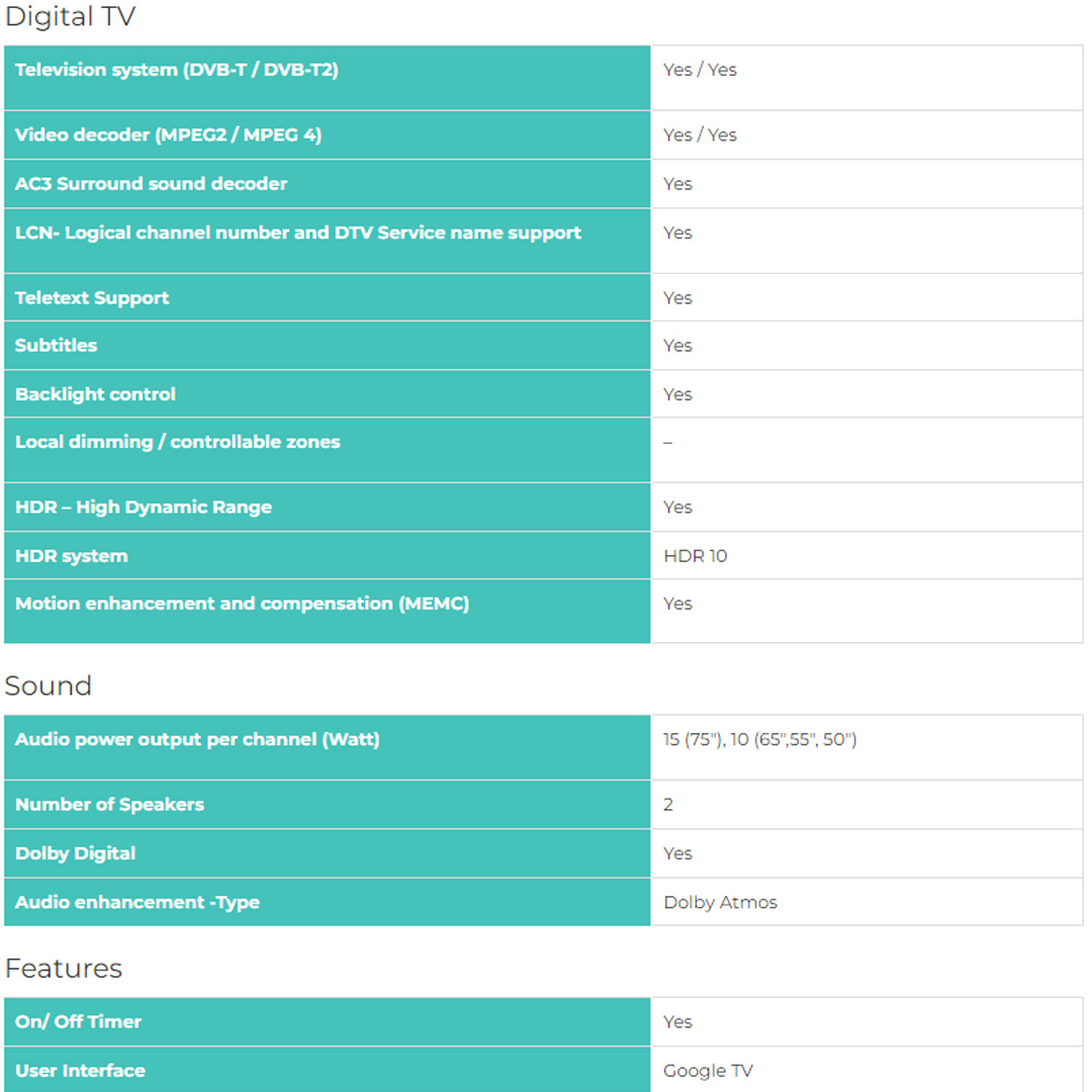 HISENSE 50" 4K UHD Google LED TV 50A6500H | Google TV | Smartphone Remote Control | Timer On/ Off  | Voice Search | Google TV With 3 Year Warranty