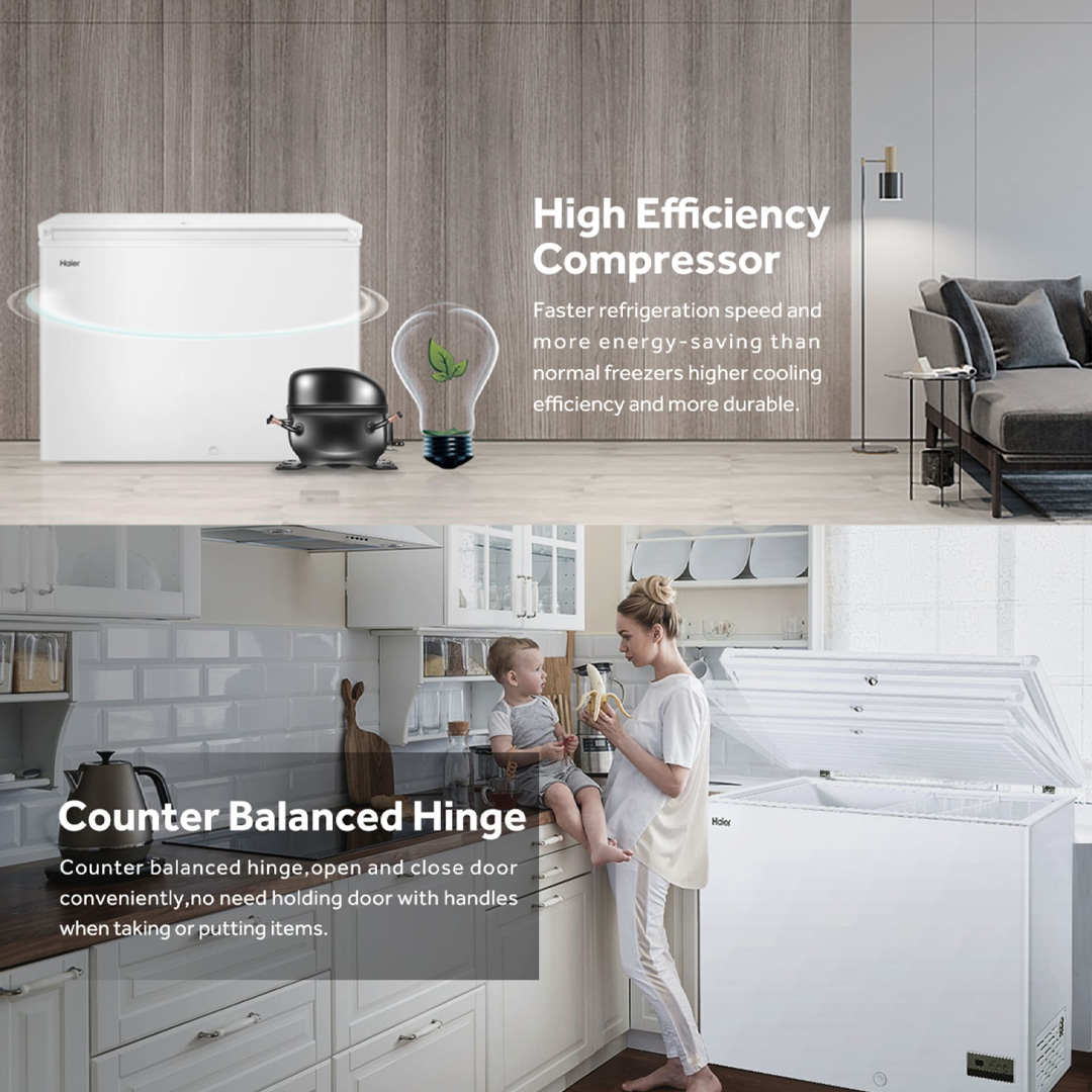 HAIER 251L Chest Freezer BD-288HEC | Fast Freezing | Convertible Cooling | Handle & Lock | Freezer with 2 Year Warranty