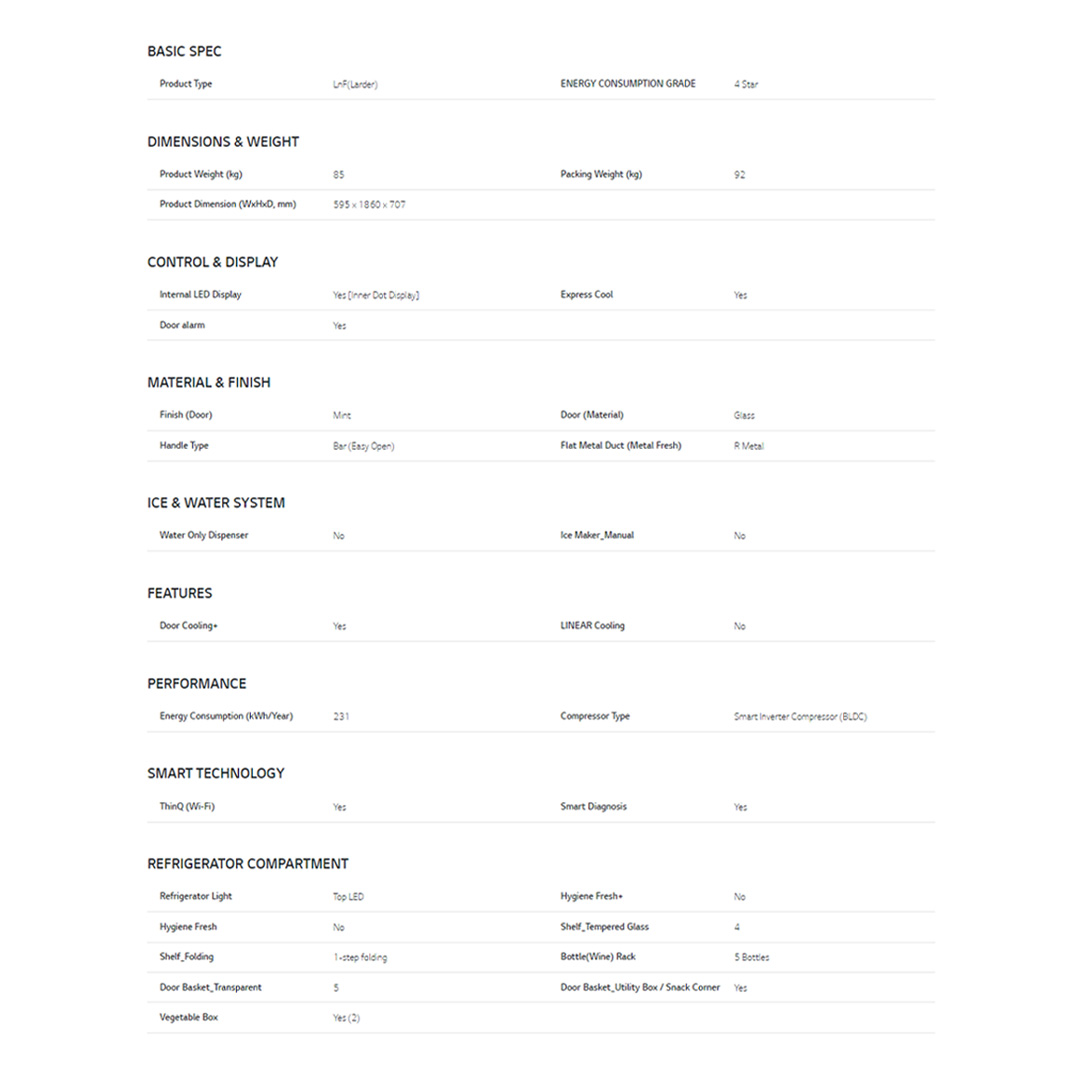 LG 384L Single Door Smart Inverter Refrigerator GC-B411FGPF | Door Cooling+™ | ThinQ (Wi-Fi) | Smart Diagnosis™ | Refrigerator With 1 Year Warranty