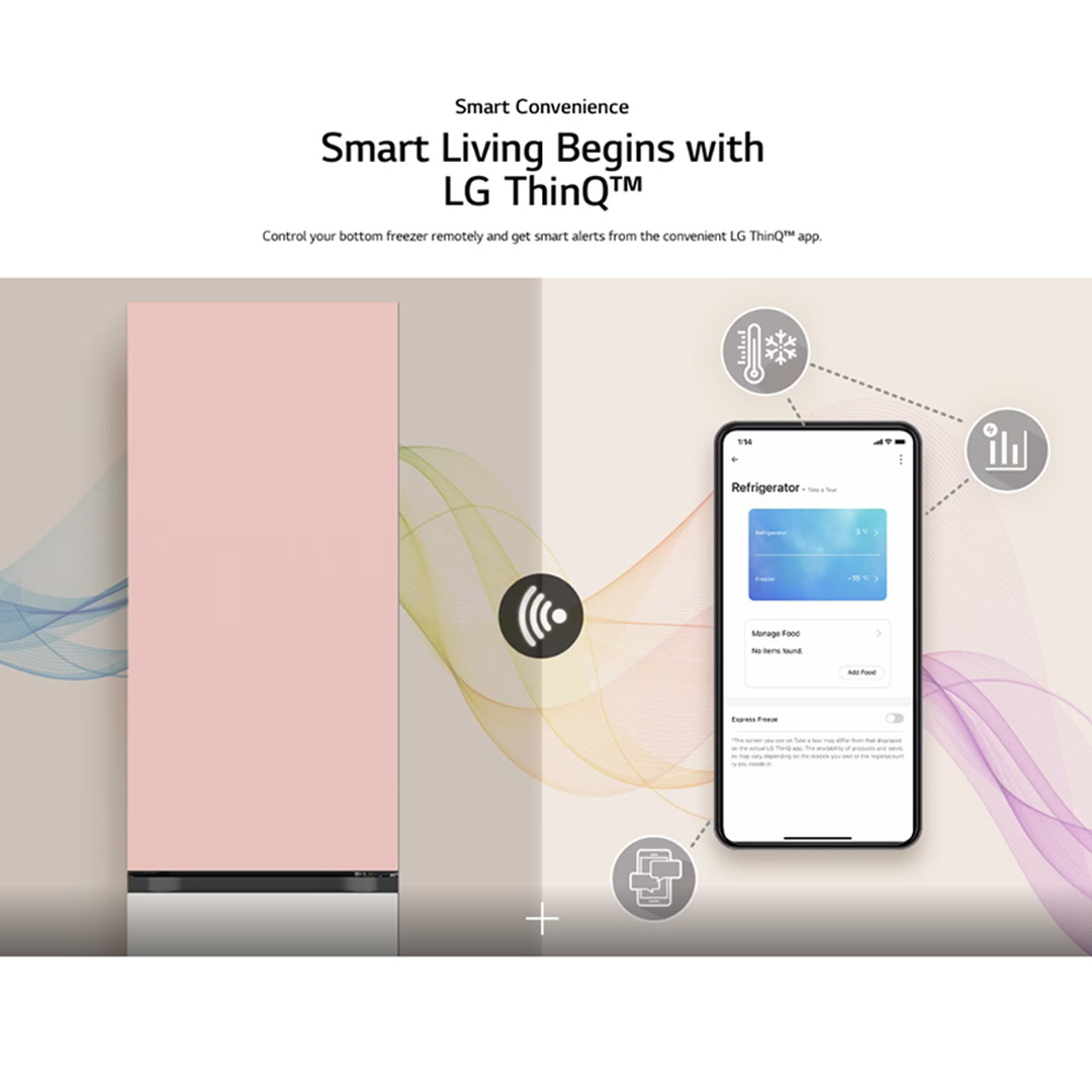 LG 341L 2 Doors Bottom Mount Smart Inverter Refrigerator GC-B459QG9D | Linear Cooling+™ | Door Cooling+™ | Metal Fresh™ | Refrigerator with 1 Year Warranty