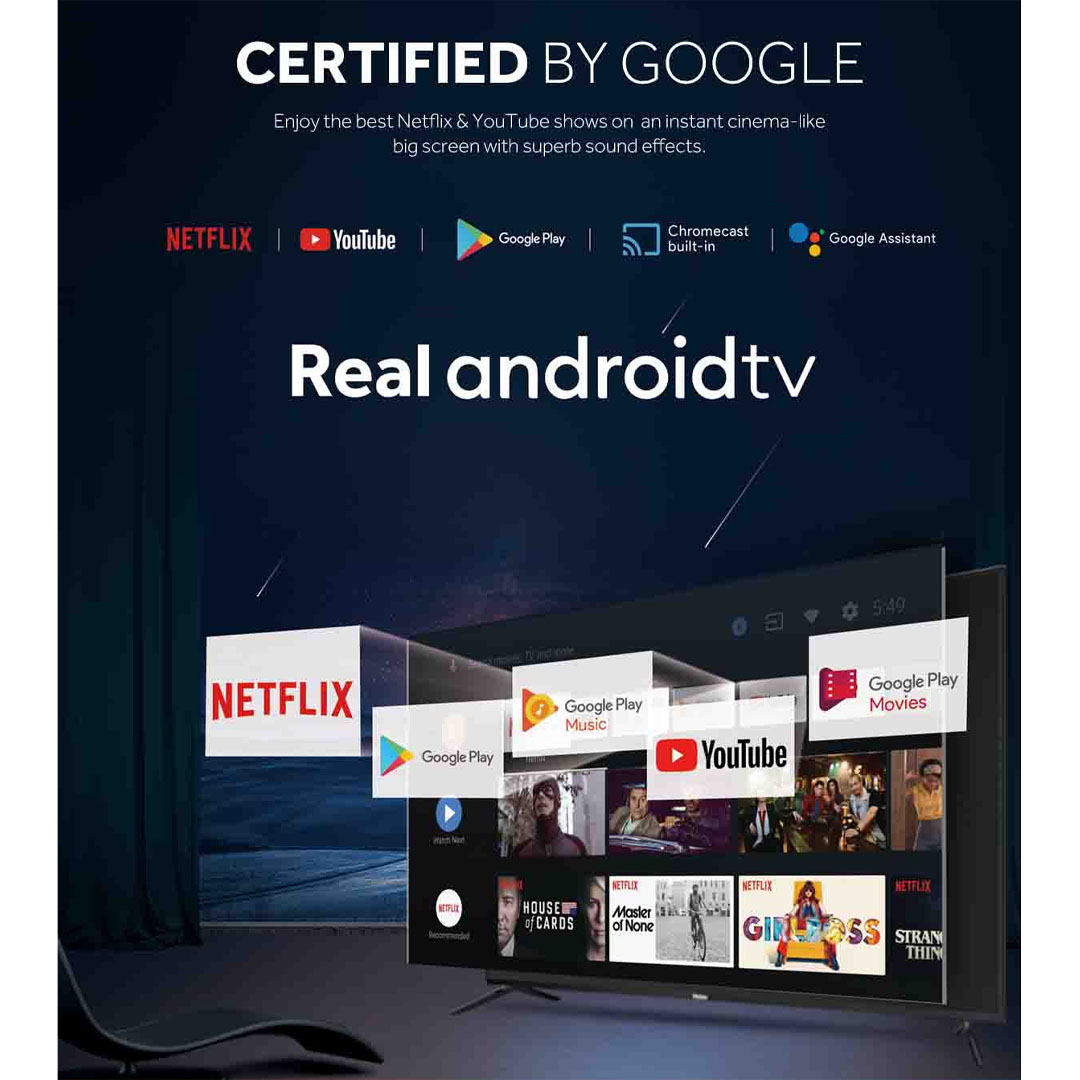 HAIER 75" 4K UHD Android LED TV H75S5UG PLUS | Youtube | Netflix | 4K UHD Resolution | Built in Chromecast | Mobile Remote Control |  Android LED TV with 2 Year Warranty