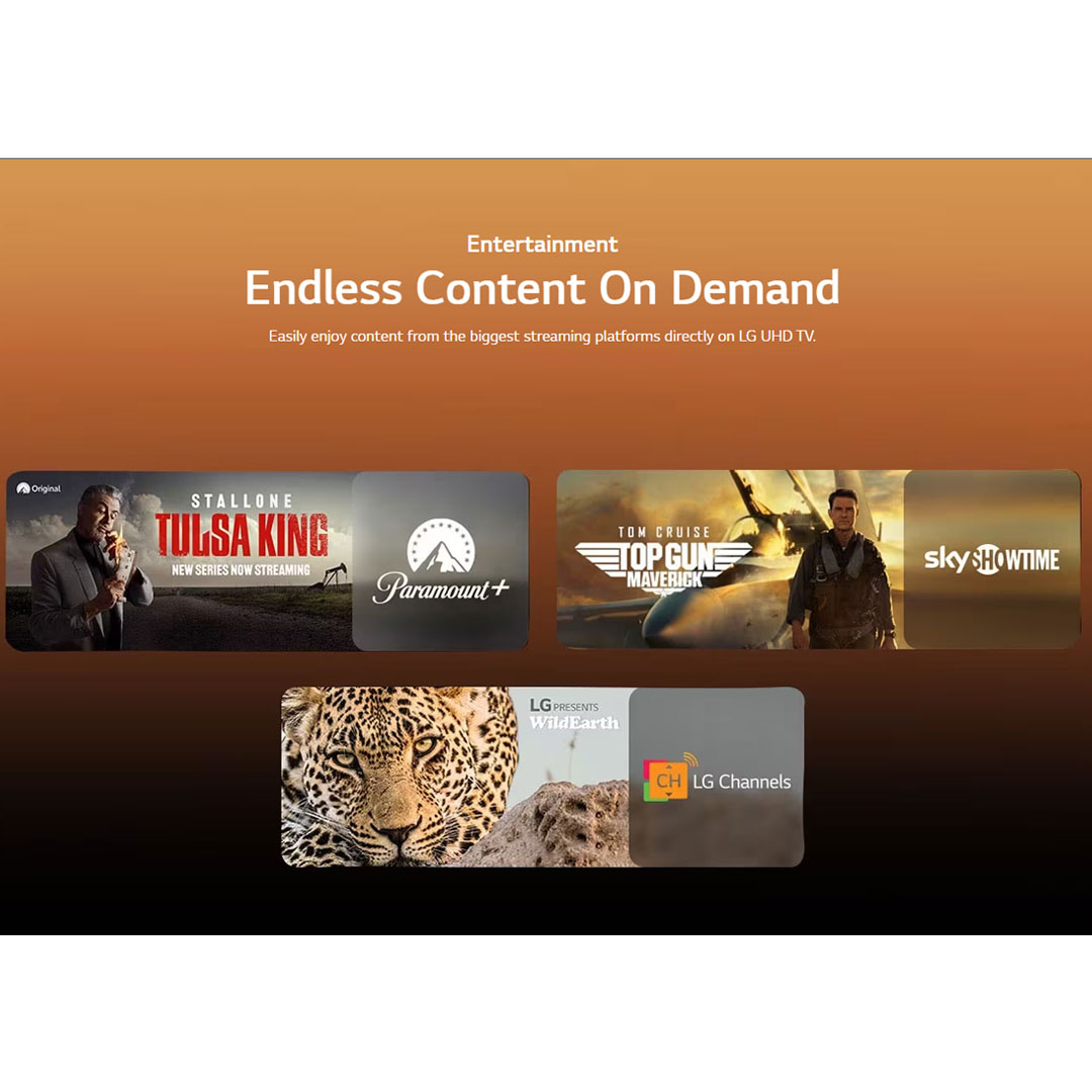 LG 55" 4K Smart TV with AI ThinQ 55UR7550PSC | AI Sound | Wi-Fi | Filmmaker Mode | Netflix | Smart TV with 2 Year Warranty