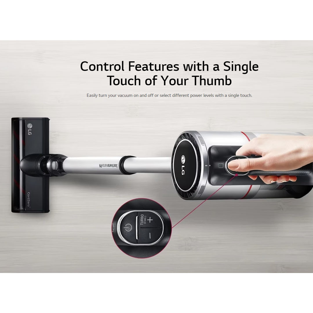 LG 480W CordZero Vacuum Cleaner Stick Vintage A9N-LITE | Powerful Suction | Thumb Touch Control | Adjustable height | Vacuum-Mop with 2 Year Warranty