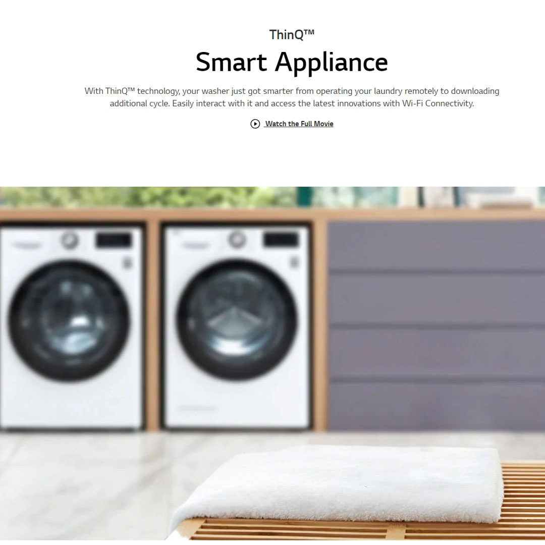 LG 9KG Front Load Washer with AI Direct Drive and Steam FV1409S4W  | Wifi | 6 Motion | Allergy Care | Quick 30 | Smart Diagnosis | Easy Care | Tub Clean | Cotton+ | Delicate | Silent Wash | Washer Dryer with 1 Year Warranty