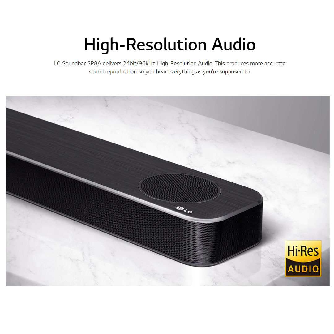 LG 440W Sound Bar with Dolby Atmos & DTS Virtual:X SP8A | AI Sound Pro | Dolby ATMOS | Meridian | Sound Bar with 1 Year Warranty