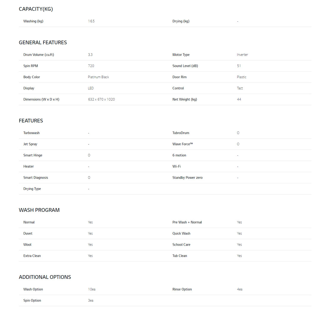 LG 16.5KG Top Load Smart Inverter Washing Machine Platinum T2516VSAJ | Smart Motion | TurboDrum | Punch+3 | Washing Machine with 1 Year Warranty