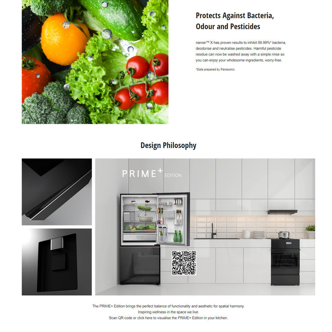 Panasonic 495L 2 Doors Bottom Mount Inverter Refrigerator with AI ECONAVI NR-BW530XMMM | Rapid Freezing | 7 Days Freshness for Fish & Meat | Easy&Healthy - Home-cooked Meals Anytime | Safe&Hygienic Food Storage | Refrigerator With 1 Year Warranty