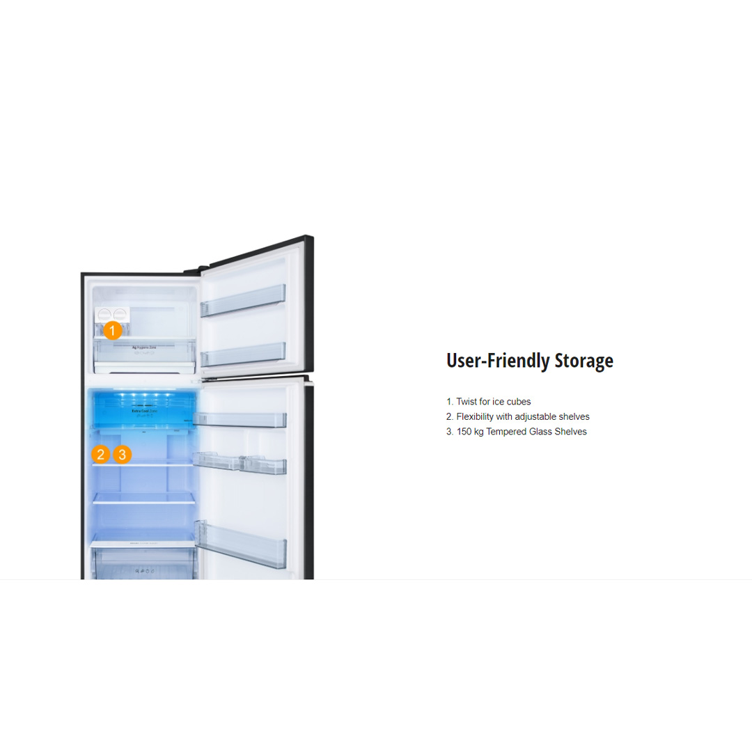 Panasonic 450L 2 Doors Top Mount Inverter Refrigerator with AI ECONAVI NR-TX461CPKM | Hygienic Storage With Blue Ag | Clean Air Surrounds Your Food | Enjoy The Extra-Cold Delight | Freshness Storage With Wide Opening | Refrigerator With 1 Year Warranty