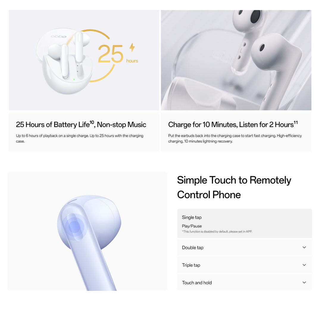 OPPO Enco Air3 | Translucent Jelly Case | HiFi 5 DSP for Audiophile-Grade Processing | 13.4mm Large Composite Driver | AI Deep Noise Cancellation for Calls | Binaural Low-latency with Bluetooth® 5.3 Transmission | Earbuds with 1 Year Warranty