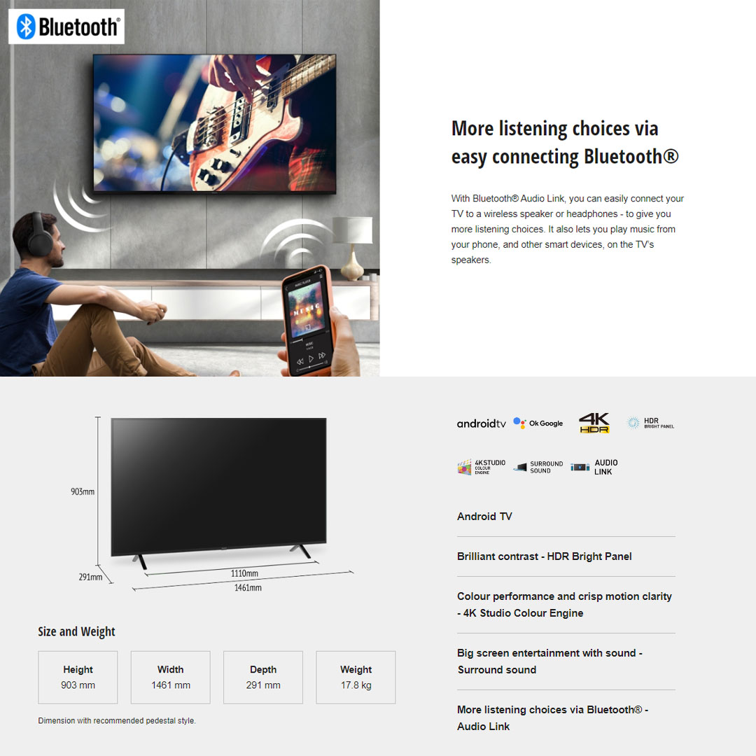 Panasonic 65" 4K UHD Android LED TV TH-65LX650K | Google Assistant | Chromecast built-in | HDR Bright Panel | 4K Studio Colour Engine | Hexa Chroma Drive | Bluetooth | Android TV with 2 Year Warranty