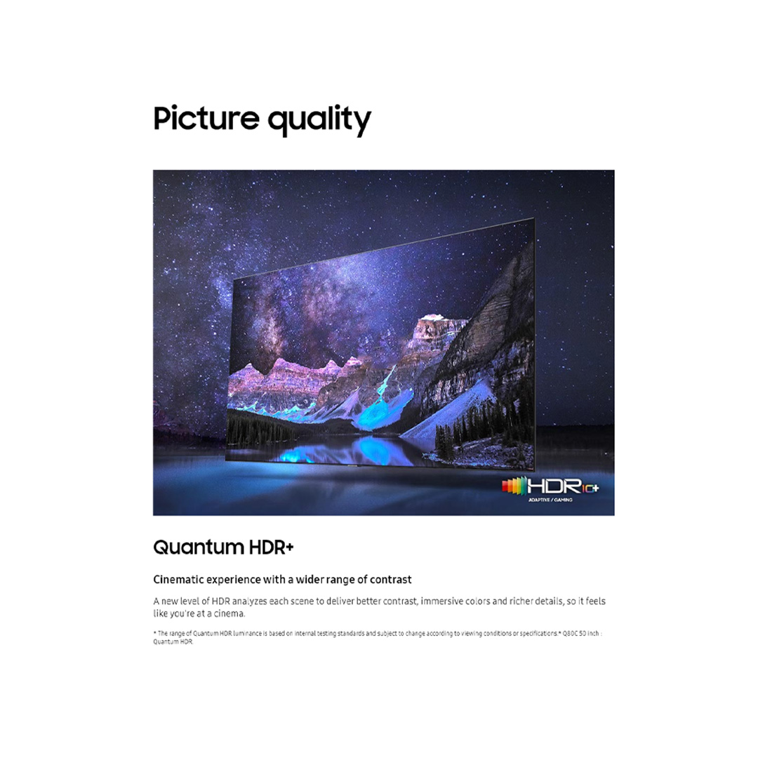 SAMSUNG 55" 4K UHD Smart QLED TV QA55Q80CAKXXM | Tizen™ Smart TV | Dolby Atmos | Smart Hub | SmartThings | HDR | HDMI | Smart TV with 2 Year Warranty