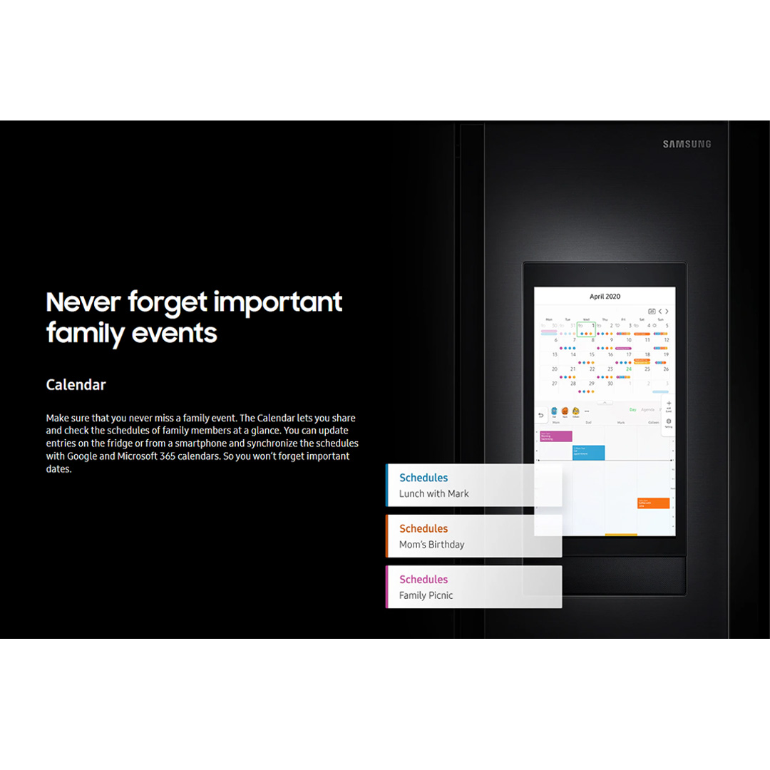 SAMSUNG 661L Side by Side Digital Inverter Refrigerator with Family Hub RS62T5F01B4/ME | View Inside | Smart View | TuneIn/Spotify | Internet | Refrigerator with 1 Year Warranty