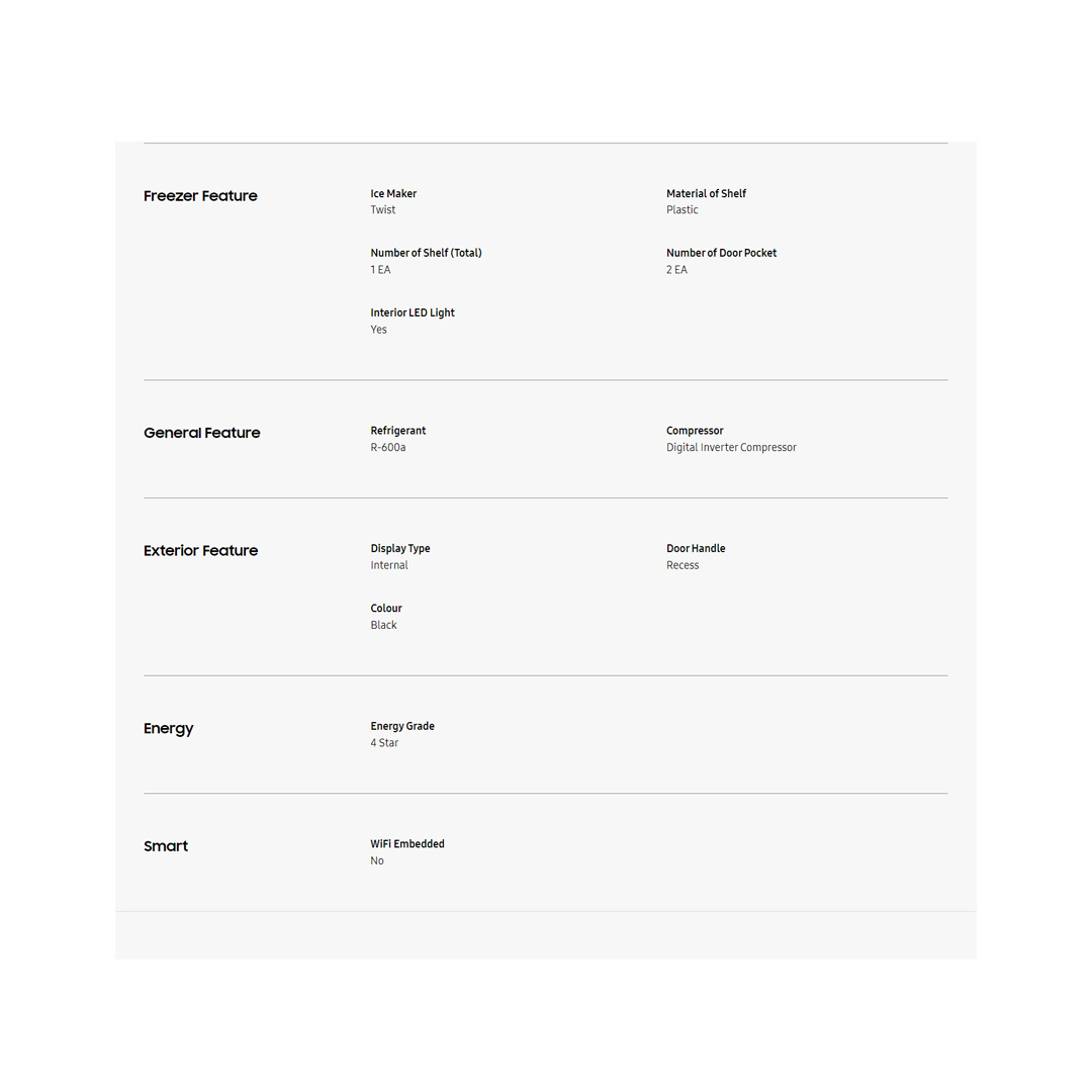 SAMSUNG 427L 2 Doors Top Mount Digital Inverter Refrigerator with Optimal Fresh RT42CG6444B1ME | SpaceMax™ | All-Around Cooling | Multi Flow | No Frost | Mono Cooling | Refrigerator with 1 Year Warranty