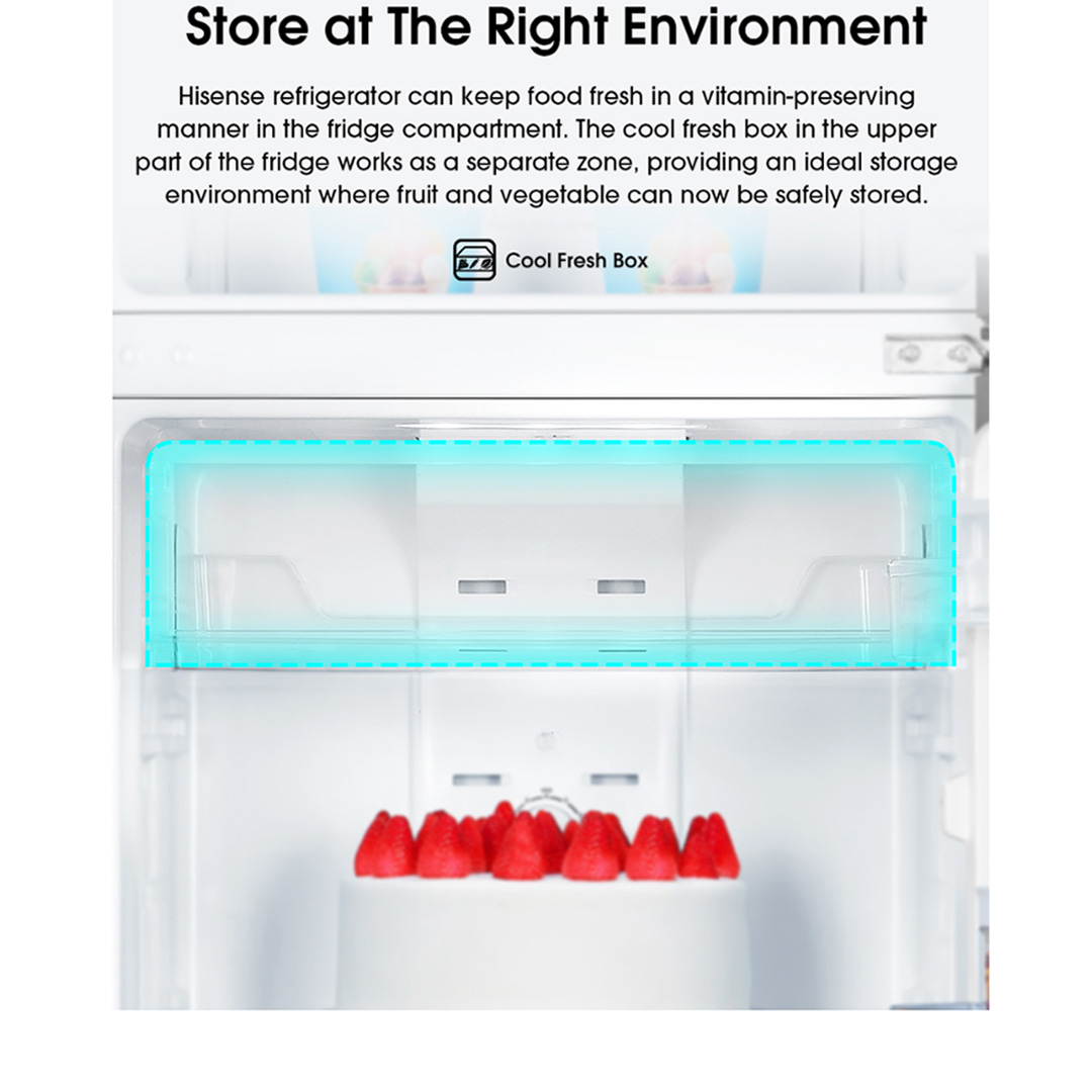 HISENSE 420L 2 Doors Top Mount Durable Inverter Refrigerator RT439N4ABN | Multi Air Flow | Deodorizing Filter | Moisture Fresh Crisper | Durable Inverter | LED Lighting | Fresh Zone | Refrigerator with 3 Year Warranty