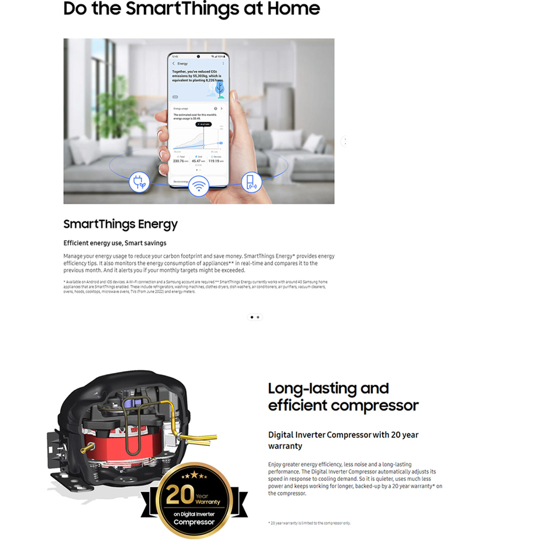 SAMSUNG 476L 2 Doors Bespoke Top Mount Digital Inverter Refrigerator with Optimal Fresh RT47CB66448CME | SpaceMax™ | All-Around Cooling | Multi Flow | Optimal Fresh Zone | Refrigerator with 1 Year Warranty