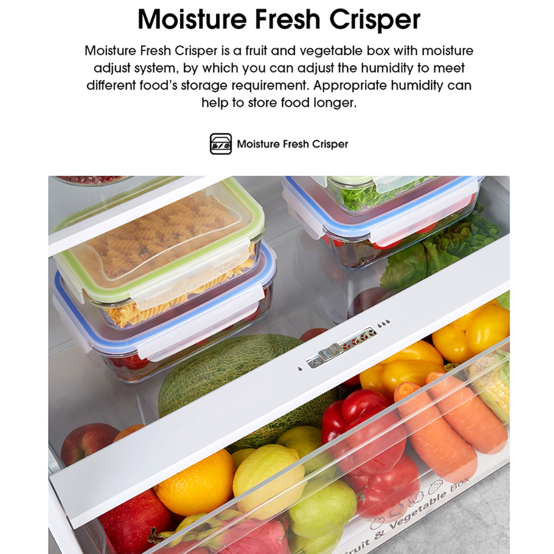 HISENSE 500L 2 Doors Top Mount Durable Inverter Refrigerator RT549N4ABU | Multi Air Flow | Deodorizing Filter | Moisture Fresh Crisper | Durable Inverter | LED Lighting | Removable Twist Ice Maker | Refrigerator with 3 Year Warranty