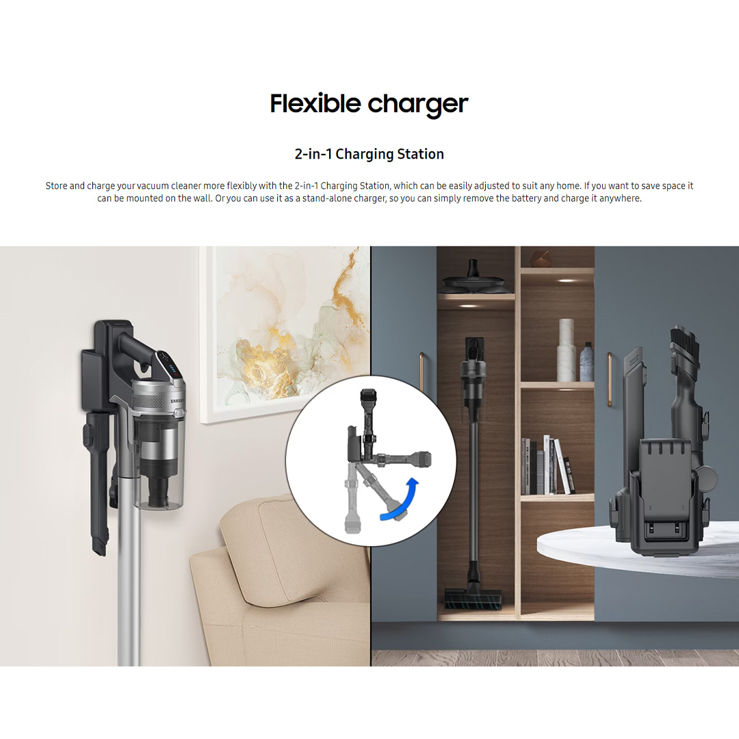 SAMSUNG 200W Jet 75 Premium Cordless Vacuum Cleaner Stick VS20T7538T7/ME | Multi-layered Filtration System | Strong Suction Power | Long-lasting Battery | Stick Vacuums with 2 Years Warranty