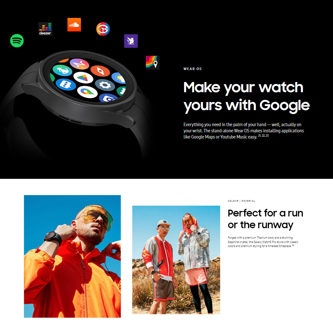 SAMSUNG Galaxy Watch5 Pro Bluetooth 45mm | GPS | Wi-Fi | NFC | Super AMOLED | Accelerometer | Smart Watch with 1 Year Warranty