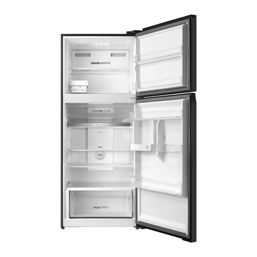 TOSHIBA 400L 2 Doors Top Mount AirFall Origin Inverter Refrigerator GR-RT468WE-PMY(06) | Cooling Zone | Pure Bio | Humidity Control | Eco Mode | Quick Freezing Mode | Cool Air Wrap | Refrigerator with 1 Year Warranty