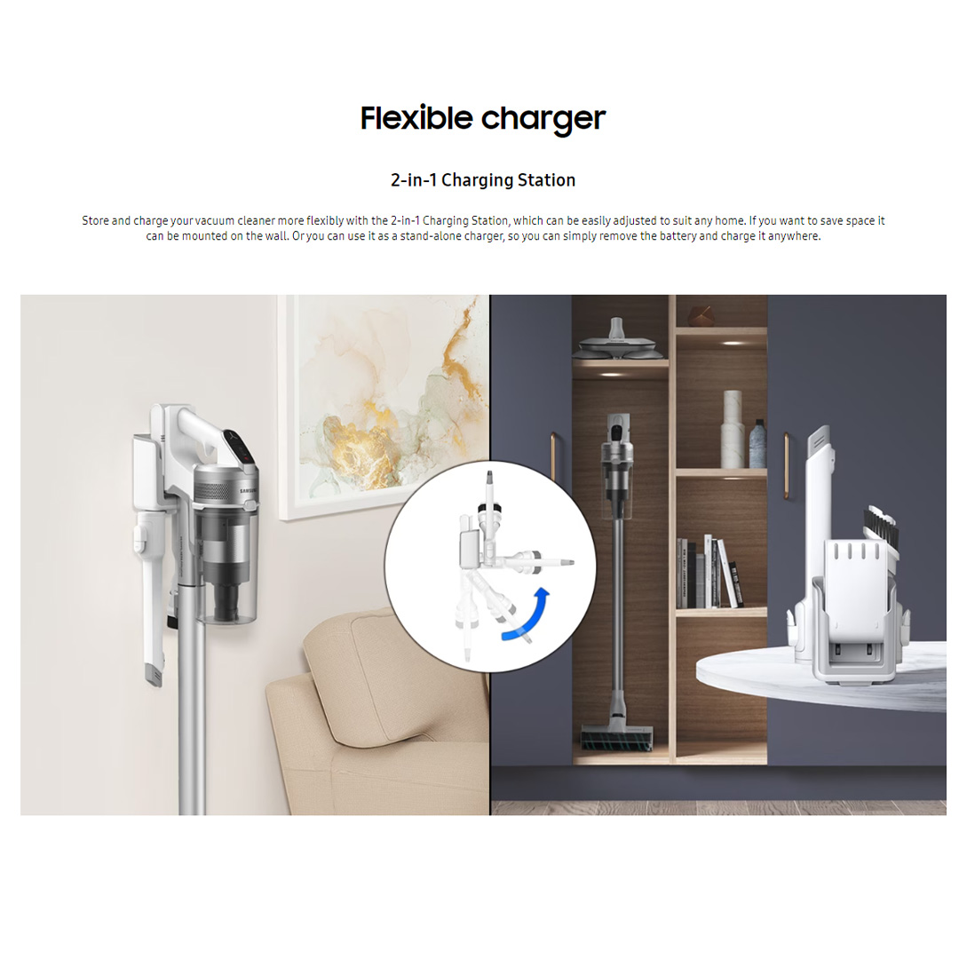 SAMSUNG 410W Jet 70 Multi Vacuum Cleaner Stick VS15T7034R4/ME | Jet Cyclone | 2-in-1 Charging Station | 99.999% Multi-layered Filtration System | Vacuum with 1 Year Warranty