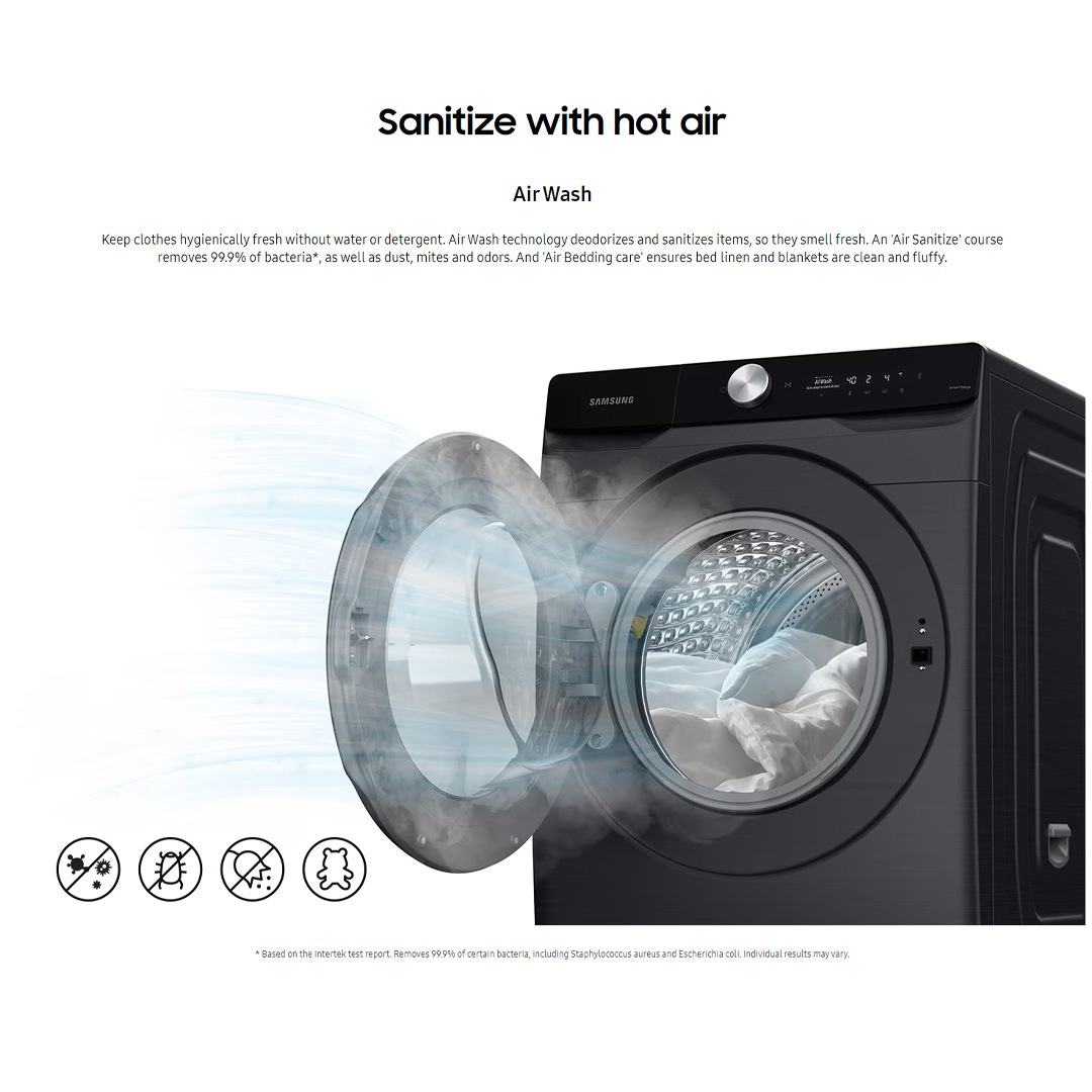 SAMSUNG 19KG/11KG Digital Inverter Front Load Washer Dryer with AI Ecobubble WD19T6500GW/FQ | AI Wash | AI Control | Auto Dispense | Eco Bubble™ | Hygiene Steam | Washer Dryer with 1 Year Warranty