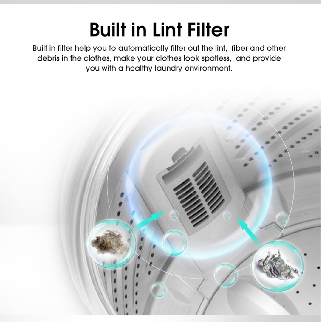 HISENSE 8KG Top Load Washing Machine with HIJAB Mode WTAG8511T | Solid Glass Door | 3D Windmill Impeller | Self Diagnosis | Tub Clean | Small Size Big Power | Washing Machine with 2 Year Warranty