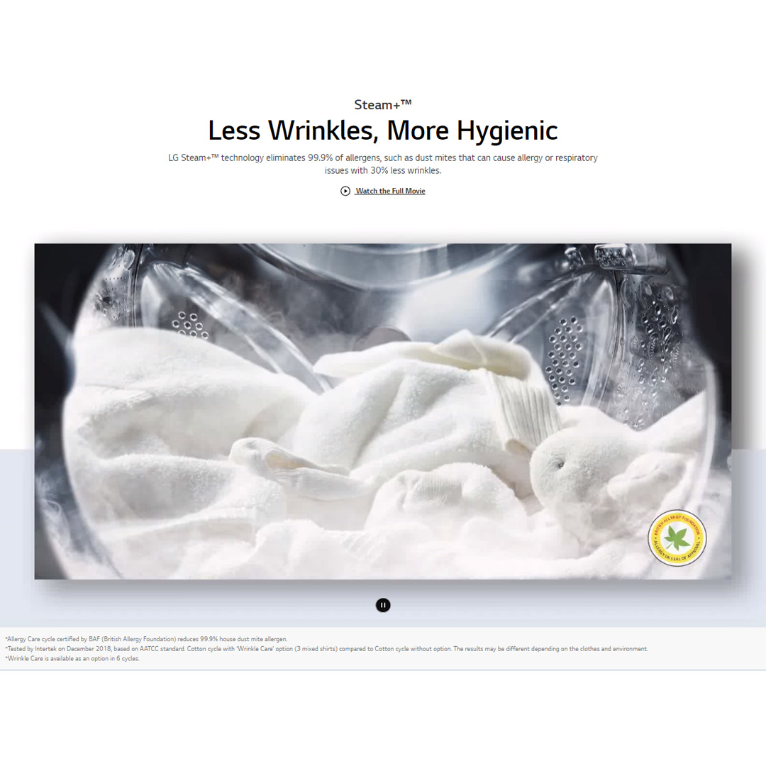 LG 10KG/6KG Front Load Washer Dryer with AI Direct Drive  FV1410H3P | Steam™ | TurboWash™ | 360 Full Stainless Lifter | Washer Dryer with 1 Year Warranty