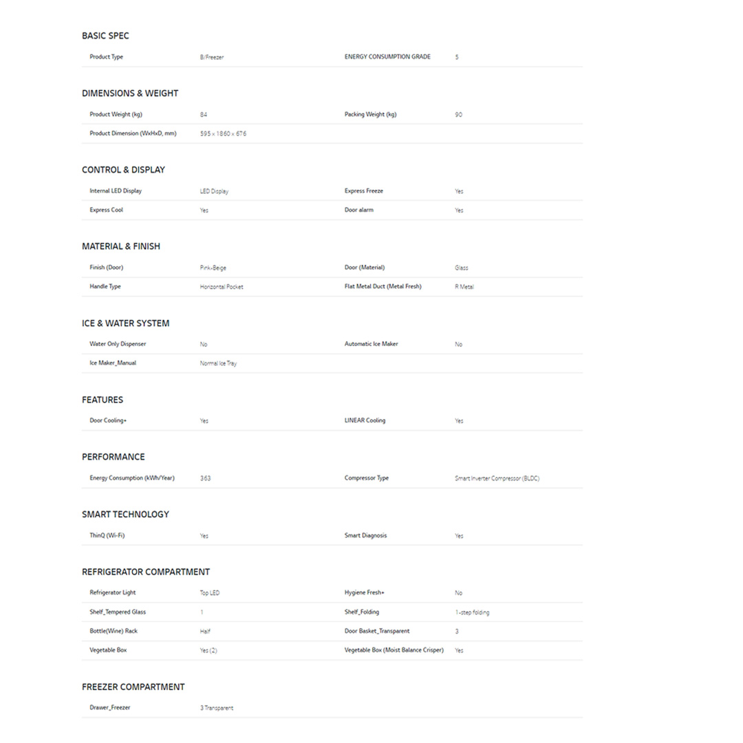 LG 341L 2 Doors Bottom Mount Smart Inverter Refrigerator GC-B459QG9D | Linear Cooling+™ | Door Cooling+™ | Metal Fresh™ | Refrigerator with 1 Year Warranty