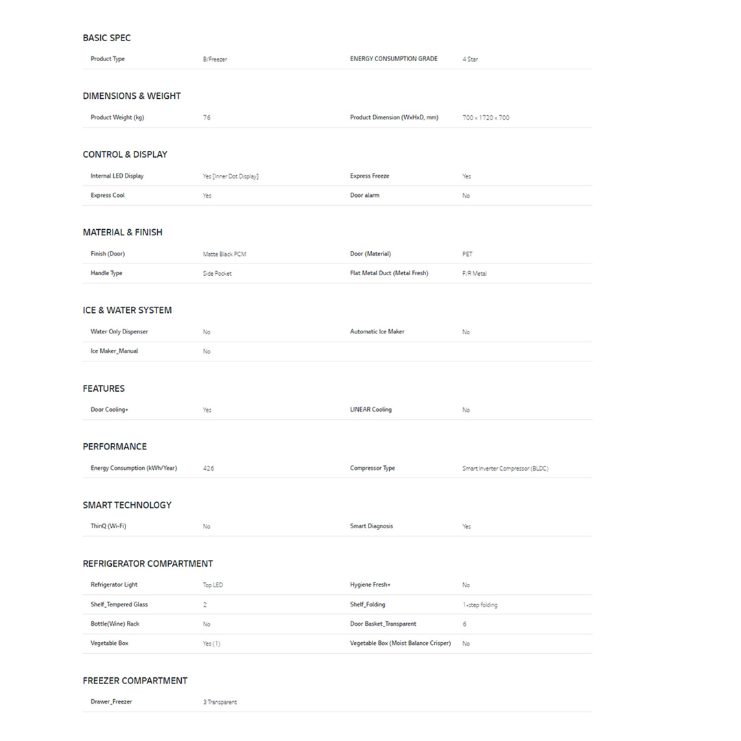 LG 420L 2 Doors Bottom Mount Smart Inverter Refrigerator GC-B529NQCM | FRESHBalancer™ | Multi Air Flow | Moist Balance Crisper | Refrigerator with 1 Year Warranty