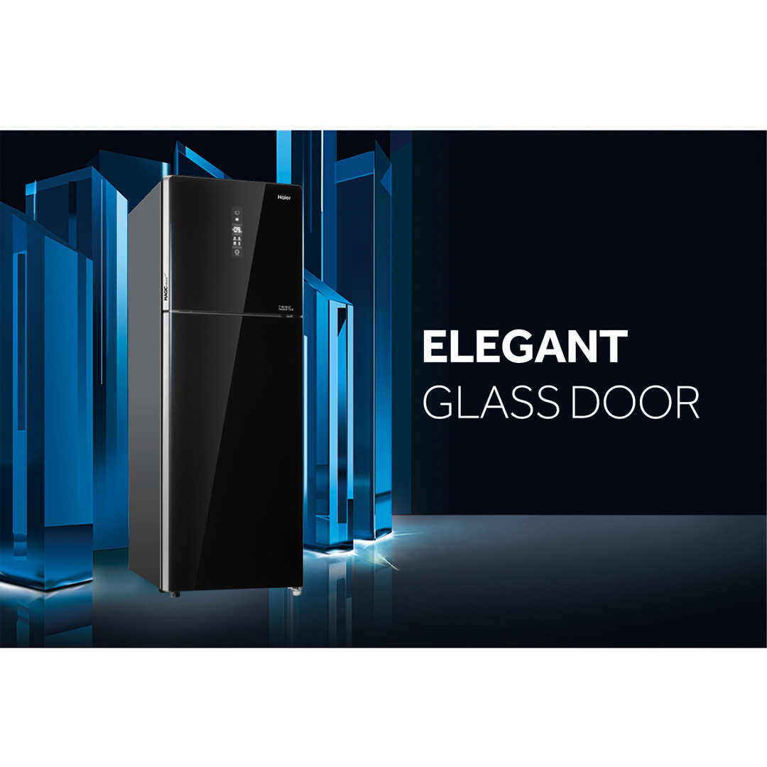 HAIER 340L 2 Doors Top Mount Twin Inverter Refrigerator HRF-389IHG | No Frost | LED Controller | Door Pocket | Ice Maker | Humidity Control | Vegetable Box | Refrigerators with 2 Year Warranty