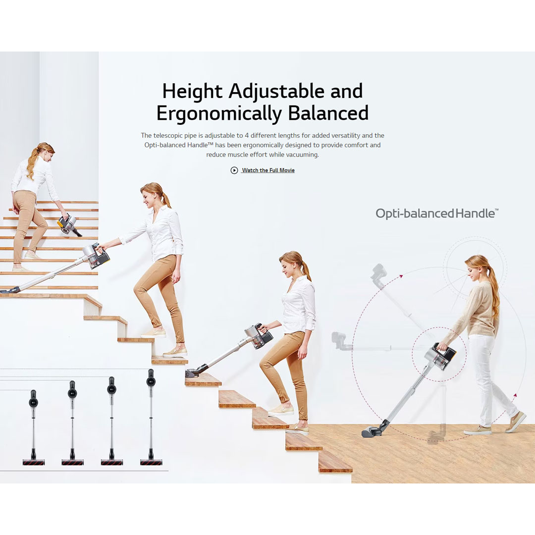 LG 480W CordZero Vacuum Cleaner Stick Vintage A9N-LITE | Powerful Suction | Thumb Touch Control | Adjustable height | Vacuum-Mop with 2 Year Warranty