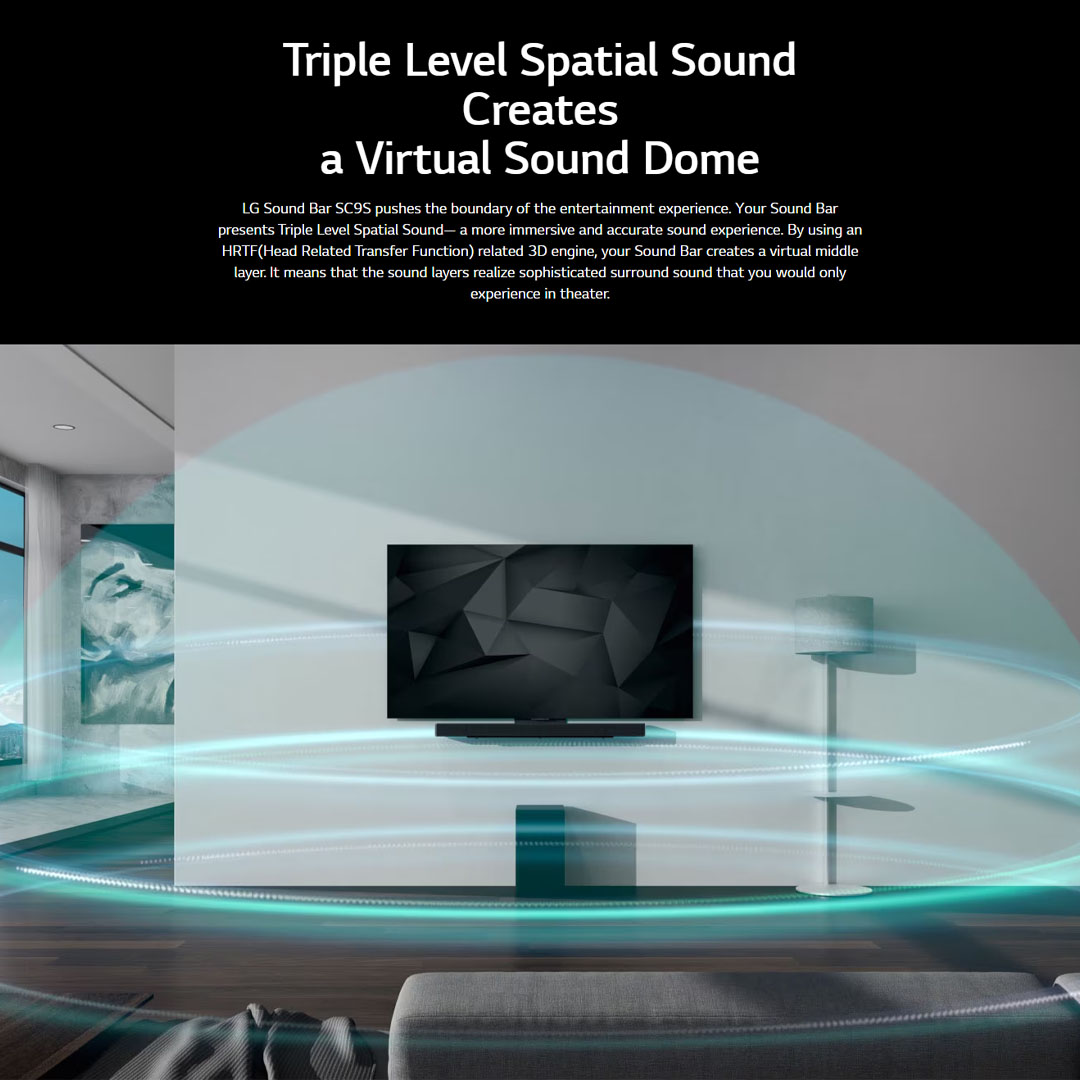 LG 400W Sound Bar with WOW Symphony SC9S | Dolby Atmos | Dolby Digital | Soundbar Mode Control | HDMI | Wi-Fi | Sound Bar with 2 Year Warranty