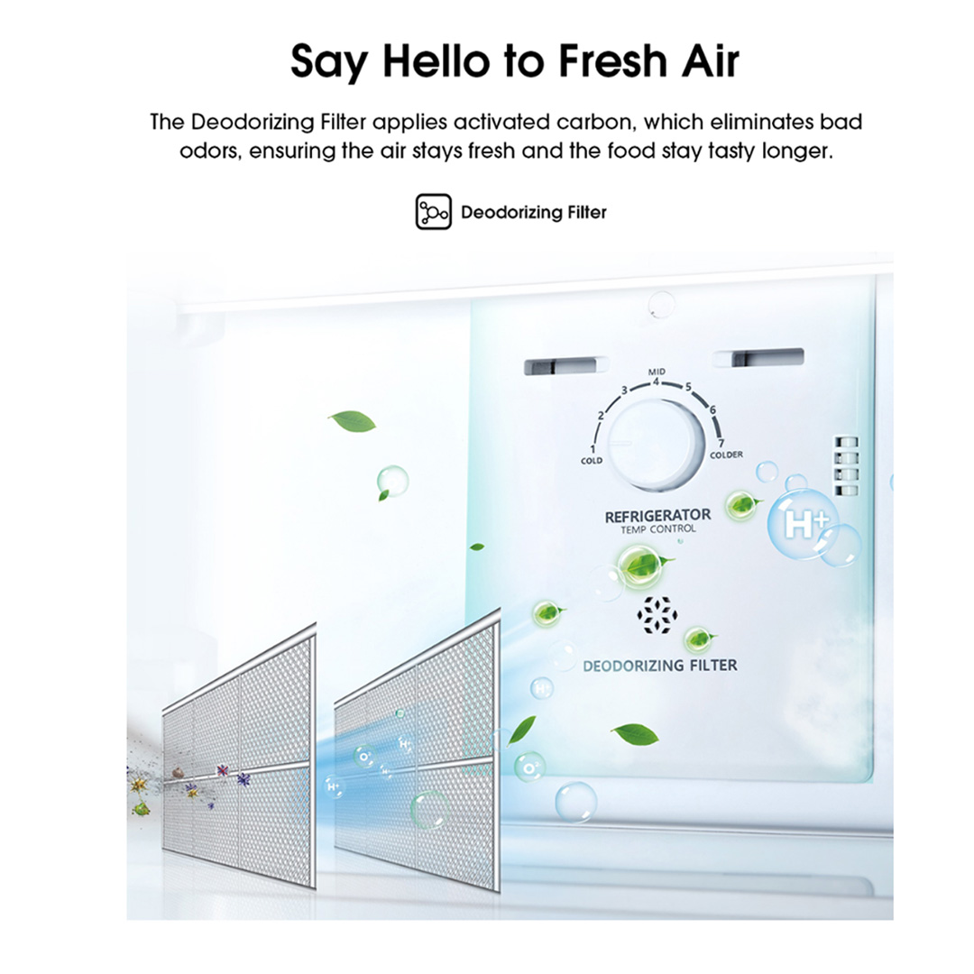 HISENSE 320L 2 Doors Top Mount Durable Inverter Refrigerator RT328N4ABN | Multi Air Flow | Deodorizing Filter | Durable Inverter | LED Lighting | Fresh Zone | Refrigerator with 3 Year Warranty