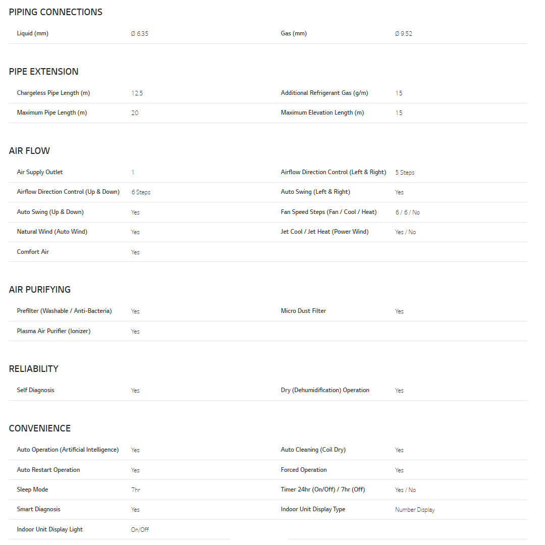 LG 1HP R32 Dual Inverter Wall Mount Air Conditioner S3NQ09JA2PA / S3UQ09JA2PA | Faster Cooling | Energy Saving | Less Noise | Air Conditioner with 2 Year Warranty