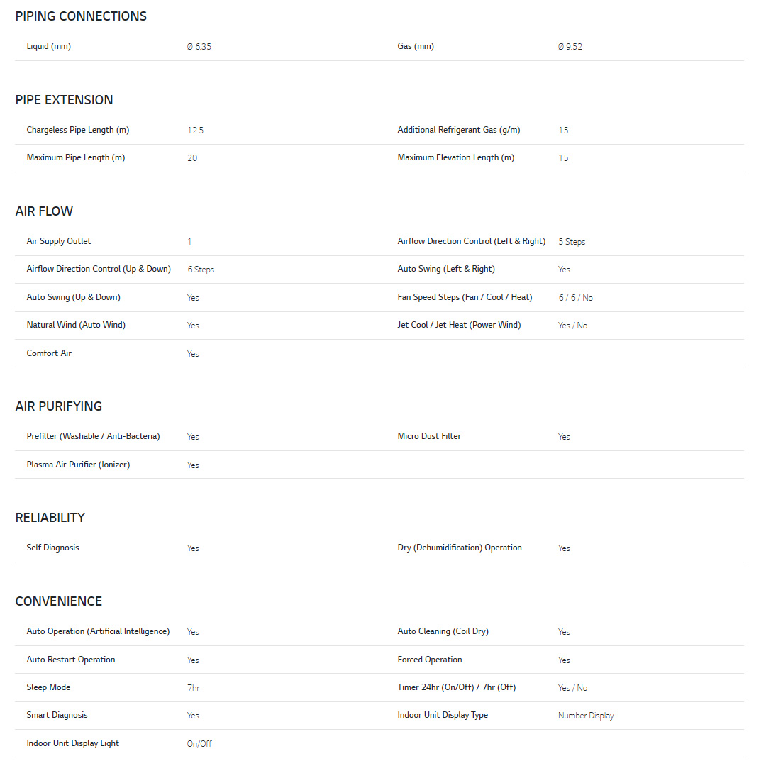 LG 1.5HP R32 Dual Inverter Wall Mount Air Conditioner S3NQ12JA2PA / S3UQ12JA2PA | Faster Cooling | Energy Saving | Less Noise | Air Conditioner with 2 Year Warranty