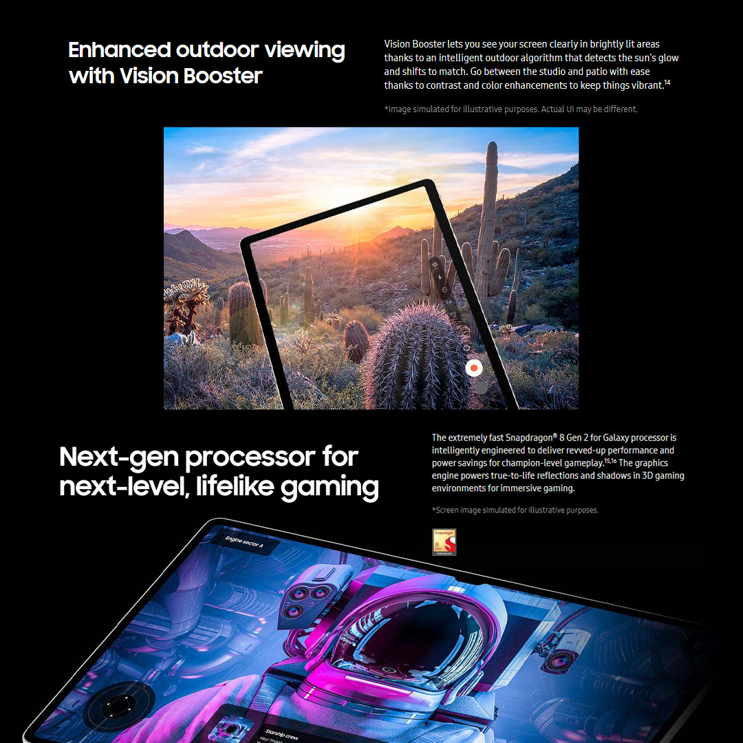 (Pre-Order From 26 Jul - 17 Aug 2023) SAMSUNG Galaxy Tab S9 Wi-Fi | 8GB+128GB/12GB+256GB | 11.0" AMOLED 2X Display | 8400mAh Battery | 13MP Main Camera | Tablet with 1 Year Warranty