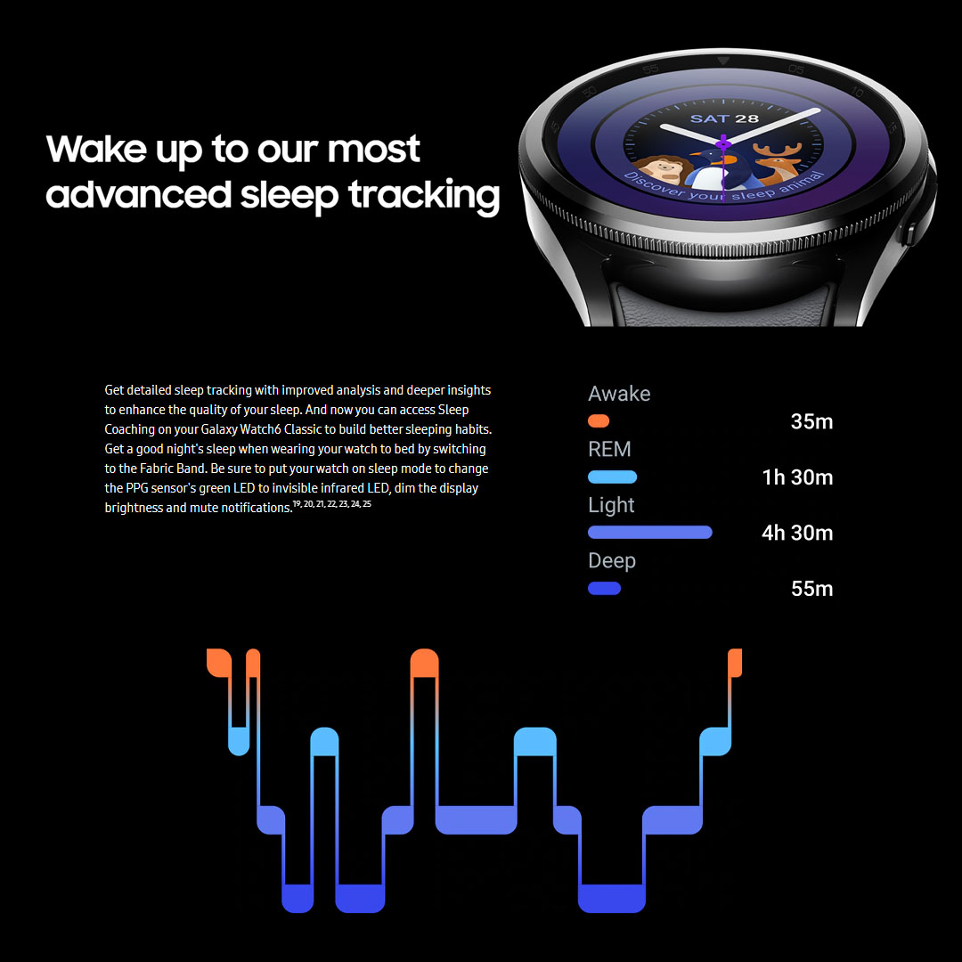 SAMSUNG Galaxy Watch6 Classic Bluetooth 43mm / 47mm | Sapphire Crystal | Fast Charge | Infrared Temperature Sensor | Sleep Tracking | Bluetooth v5.3 | Smart Watch with 1 Years Warranty