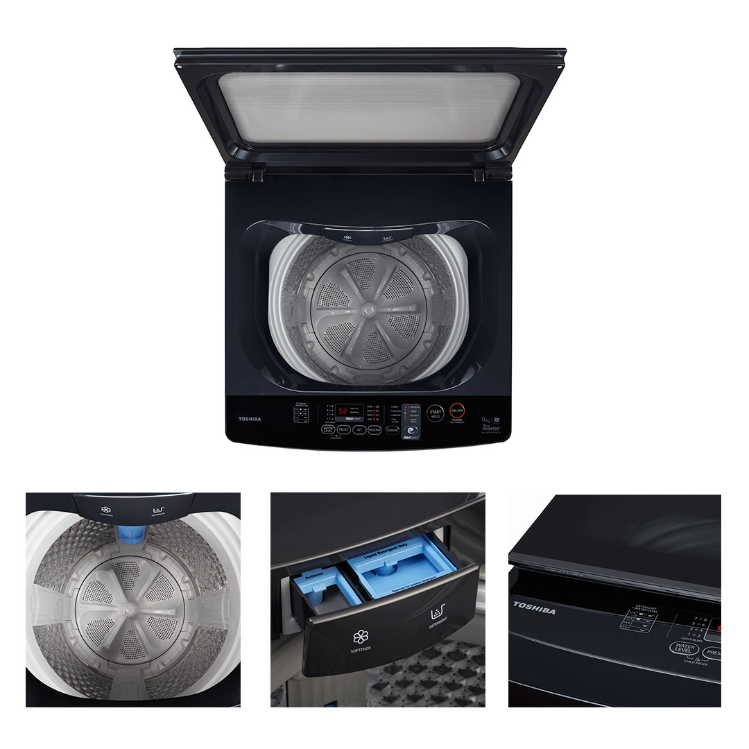 TOSHIBA 12KG Greatwaves Washer AW-DUK1300KM(SG) | Multi Programs | Tub Clean | Easy Kit | No Angular Design | Damping Lid | Child Lock | Heavy Wash | I Clean | Easy Kit | Washing Machine with 2 Year General & 3 Year Panel & 13 Year Motor Warranty