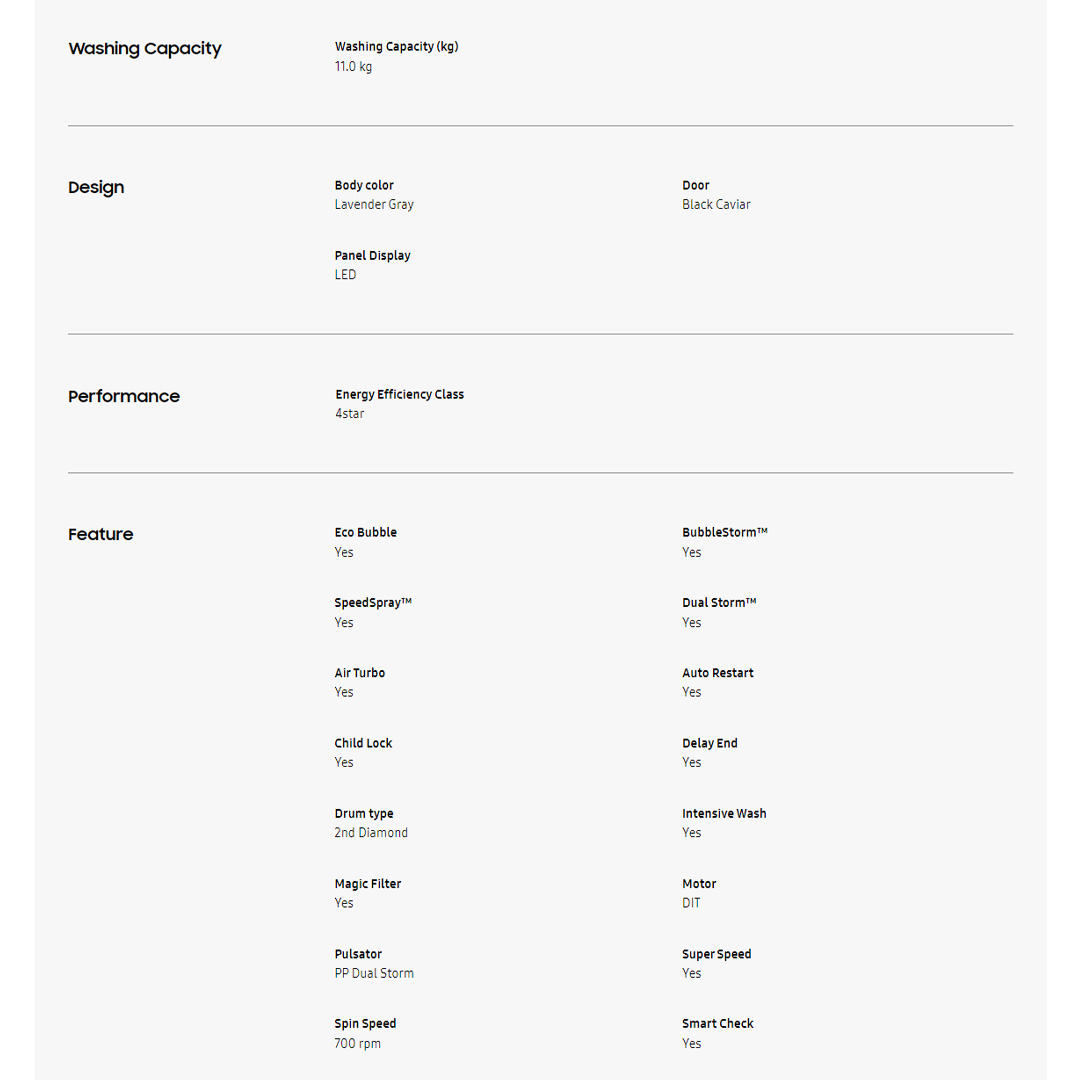 SAMSUNG 11KG Top Load Digital Inverter Washing Machine with Ecobubble WA11CG5745BYFQ | Dual Storm™ | Super Speed | Magic Filter | VRT Technology | Washing Machine With 1 Year Warranty