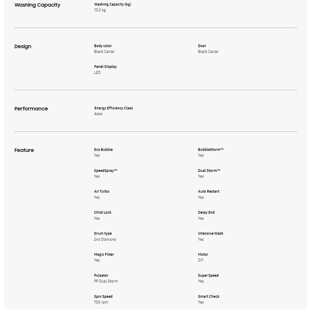 SAMSUNG 13KG Top Load Digital Inverter Washing Machine with Ecobubble WA13CG5745BVFQ | Dual Storm™ | Super Speed | Magic Filter | VRT Technology | Washing Machine With 1 Year Warranty